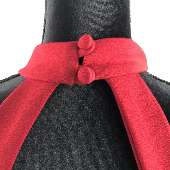 Rebecca B. Size 2 wine color halter dress with zip and button back closure - Picture 3 of 7